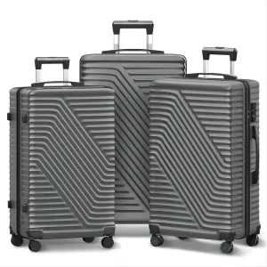 3 Piece Luggage Sets Hard Shell Luggage Sets with Spinner Wheels TSA Lock, 20in/24in/28in