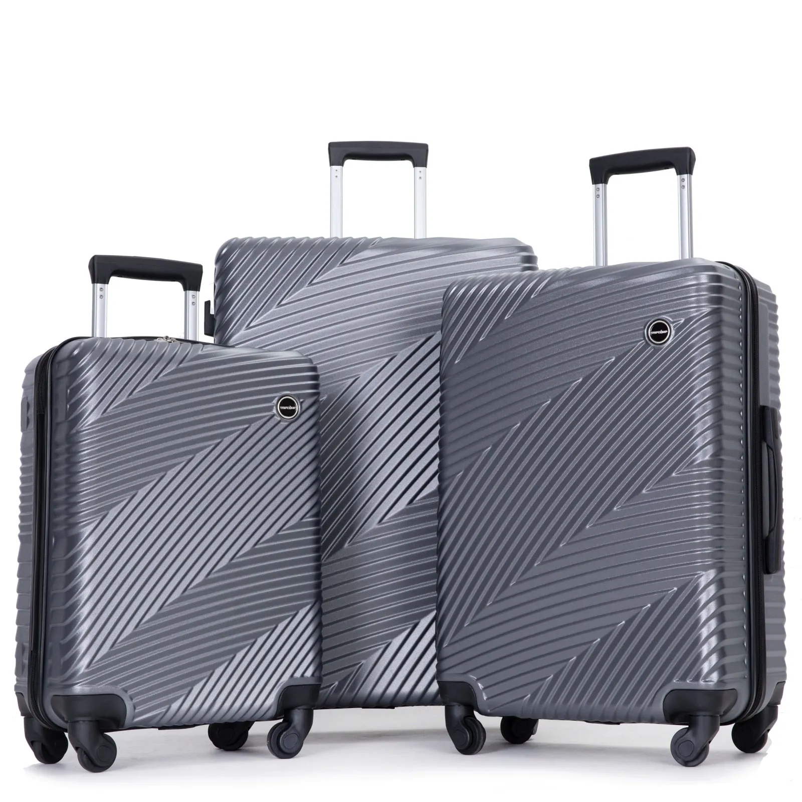3 Piece Luggage Sets PC ABS Lightweight Suitcase with Two Hooks, Spinner Wheels, (20/24/28)