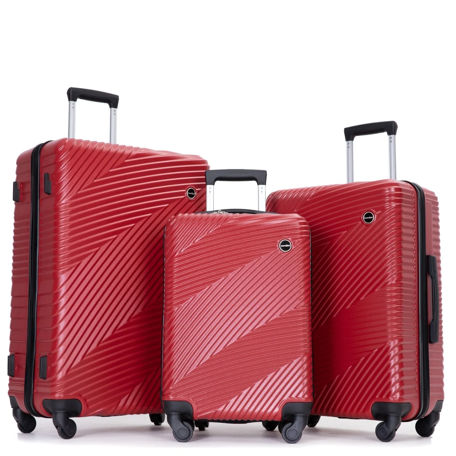 3 Piece Luggage Sets PC ABS Lightweight Suitcase with Two Hooks, Spinner Wheels, (20/24/28)