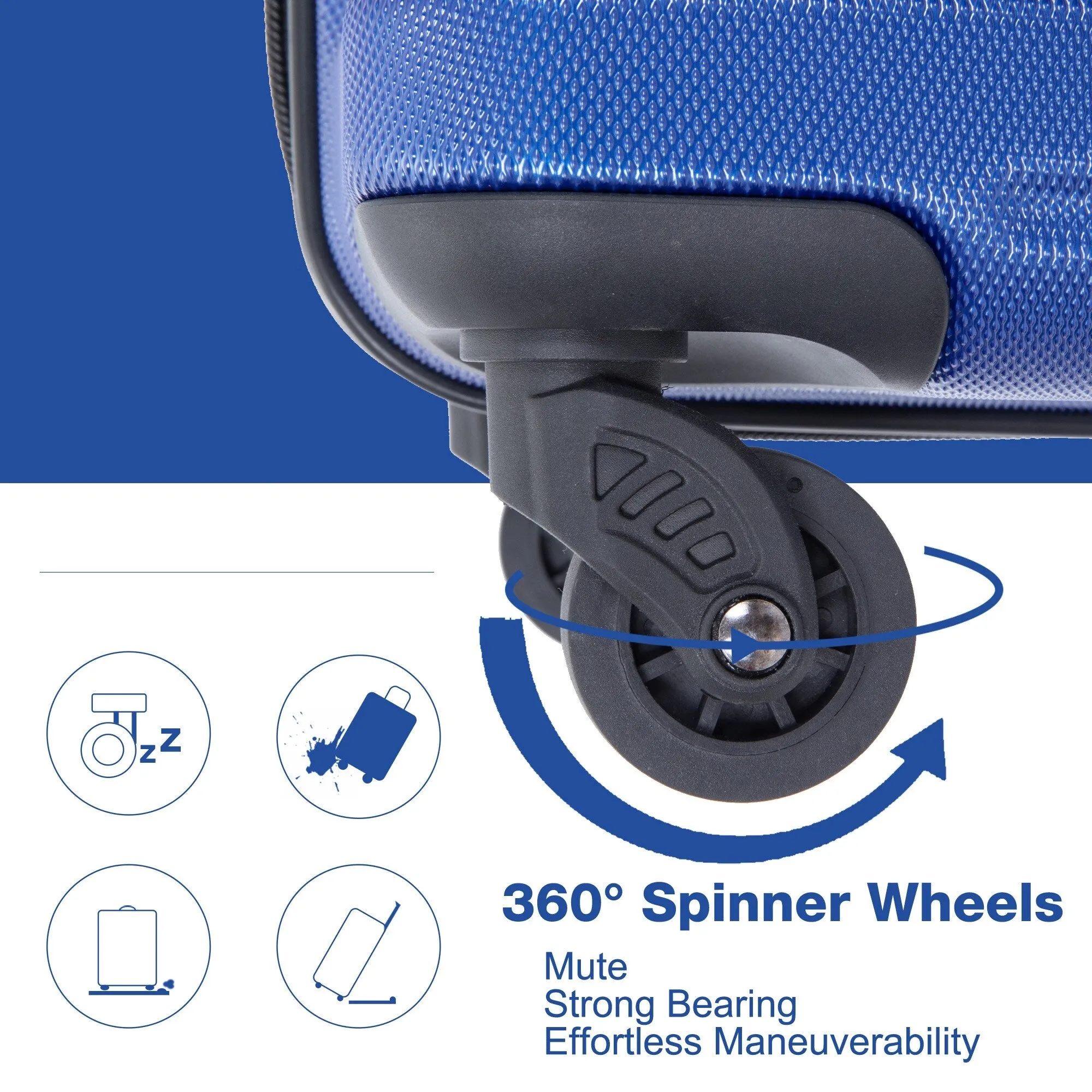 3 Piece Luggage Sets PC Lightweight & Durable Expandable Suitcase with Two Hooks, Spinner Wheels, TSA Lock, (21/25/29)