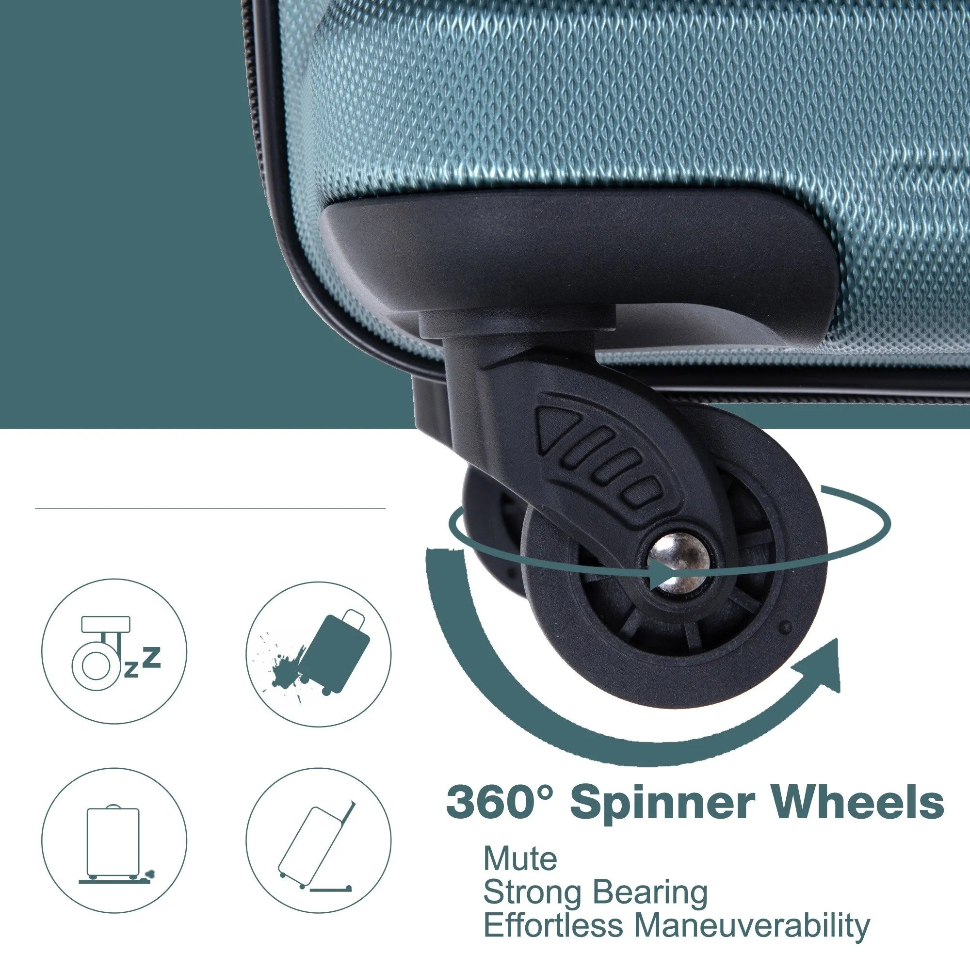 3 Piece Luggage Sets PC Lightweight & Durable Expandable Suitcase with Two Hooks, Spinner Wheels, TSA Lock, (21/25/29)