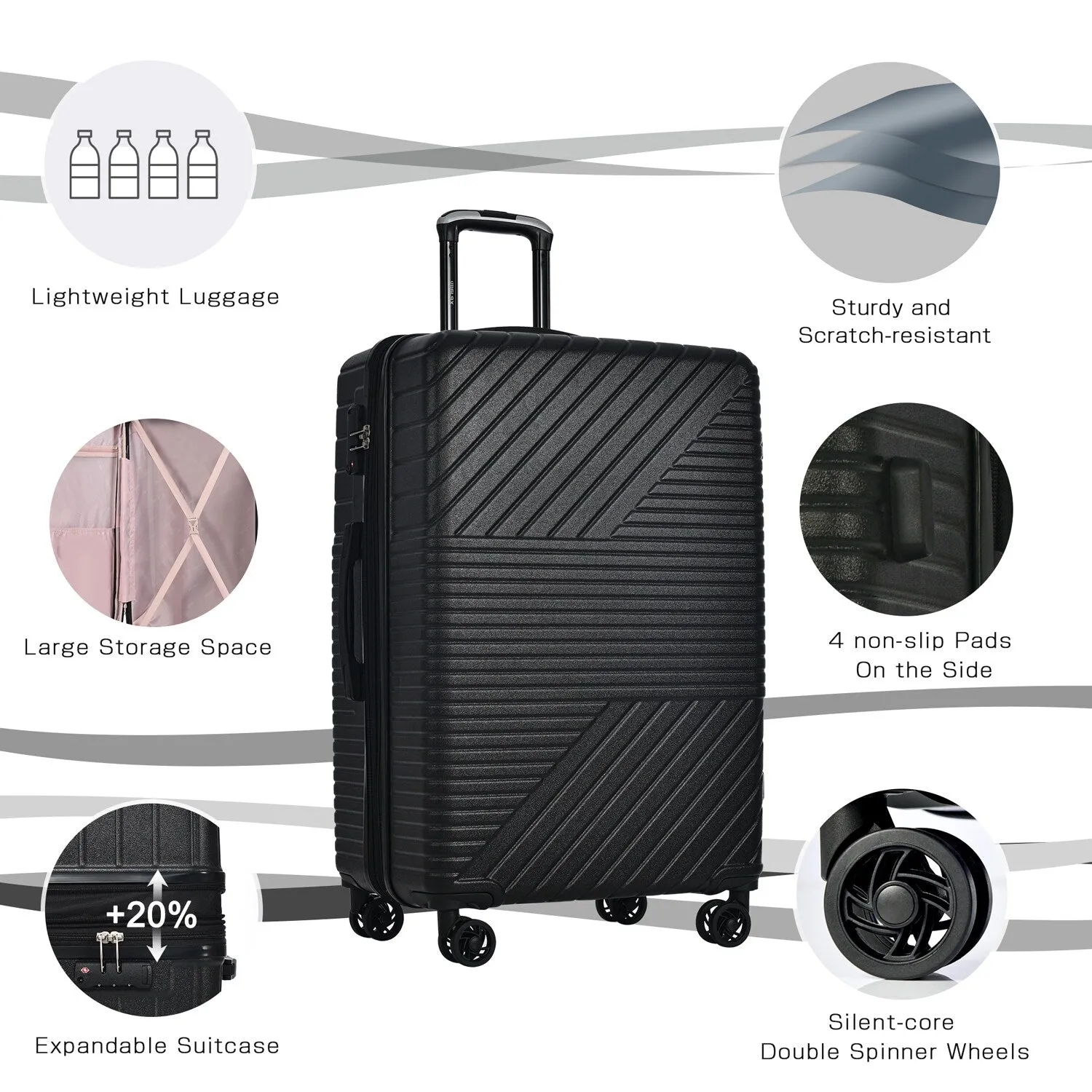 3 Piece Luggage Sets Suitcase/Trunk /Check-in Luggage /Carry-on Luggage