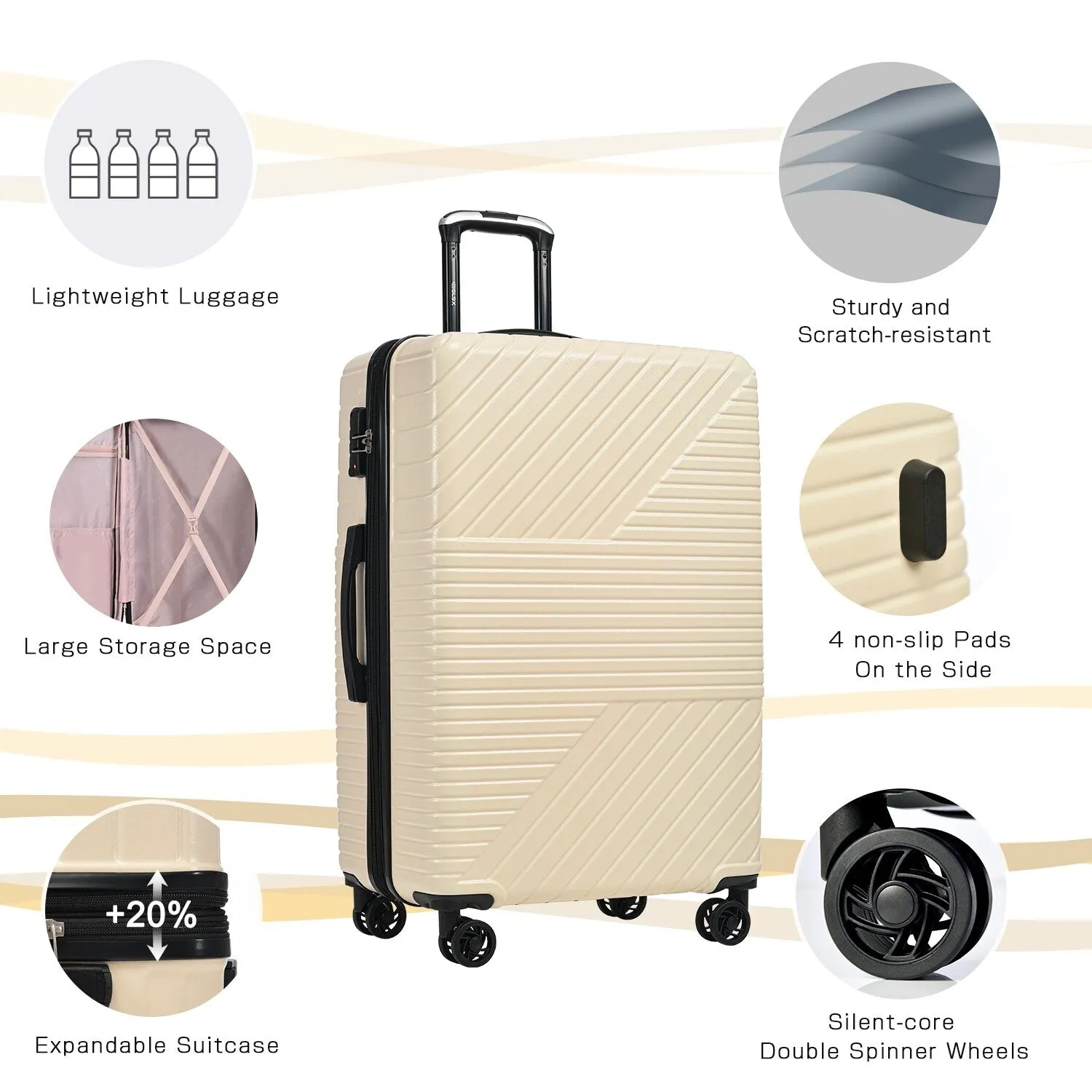 3 Piece Luggage Sets Suitcase/Trunk /Check-in Luggage /Carry-on Luggage