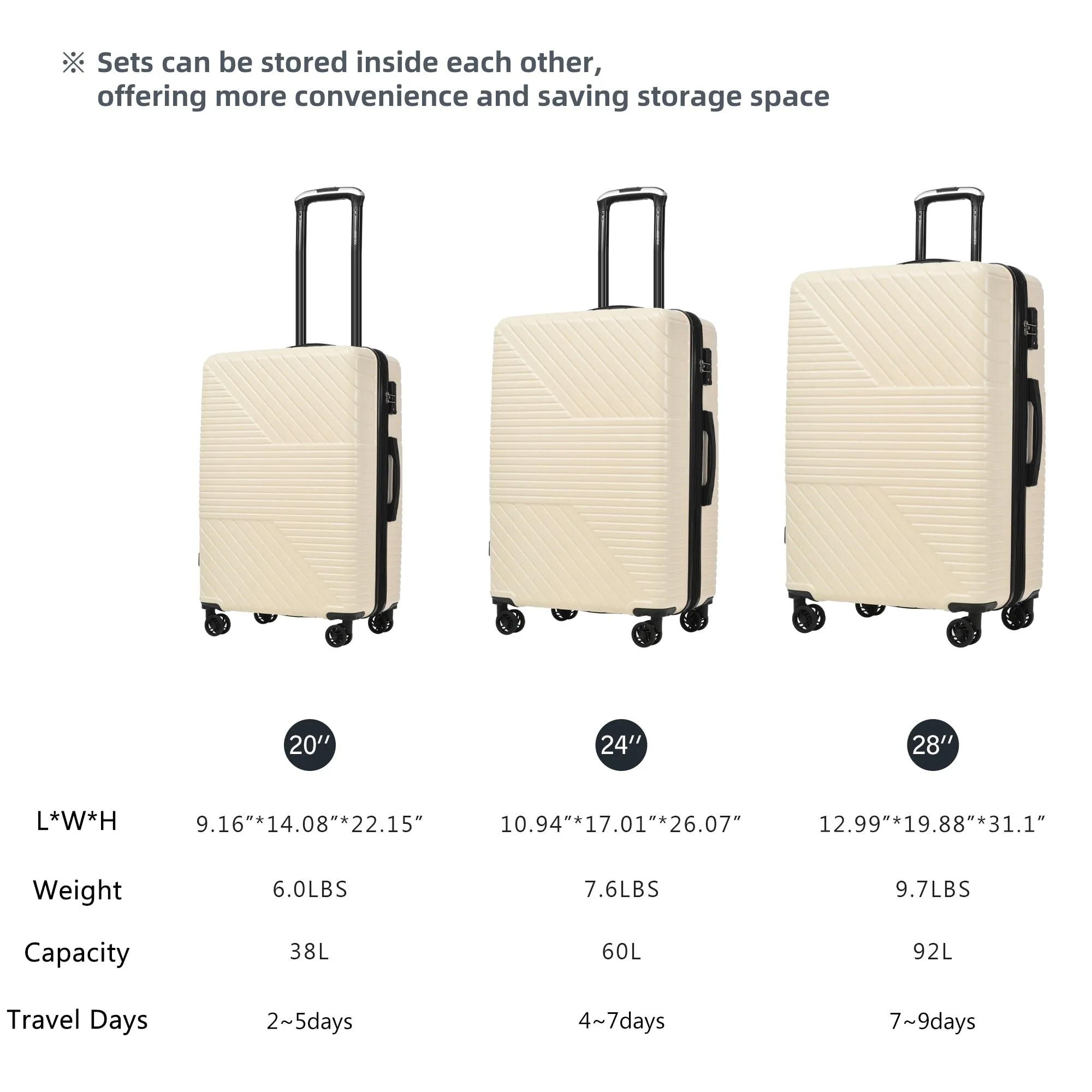 3 Piece Luggage Sets Suitcase/Trunk /Check-in Luggage /Carry-on Luggage