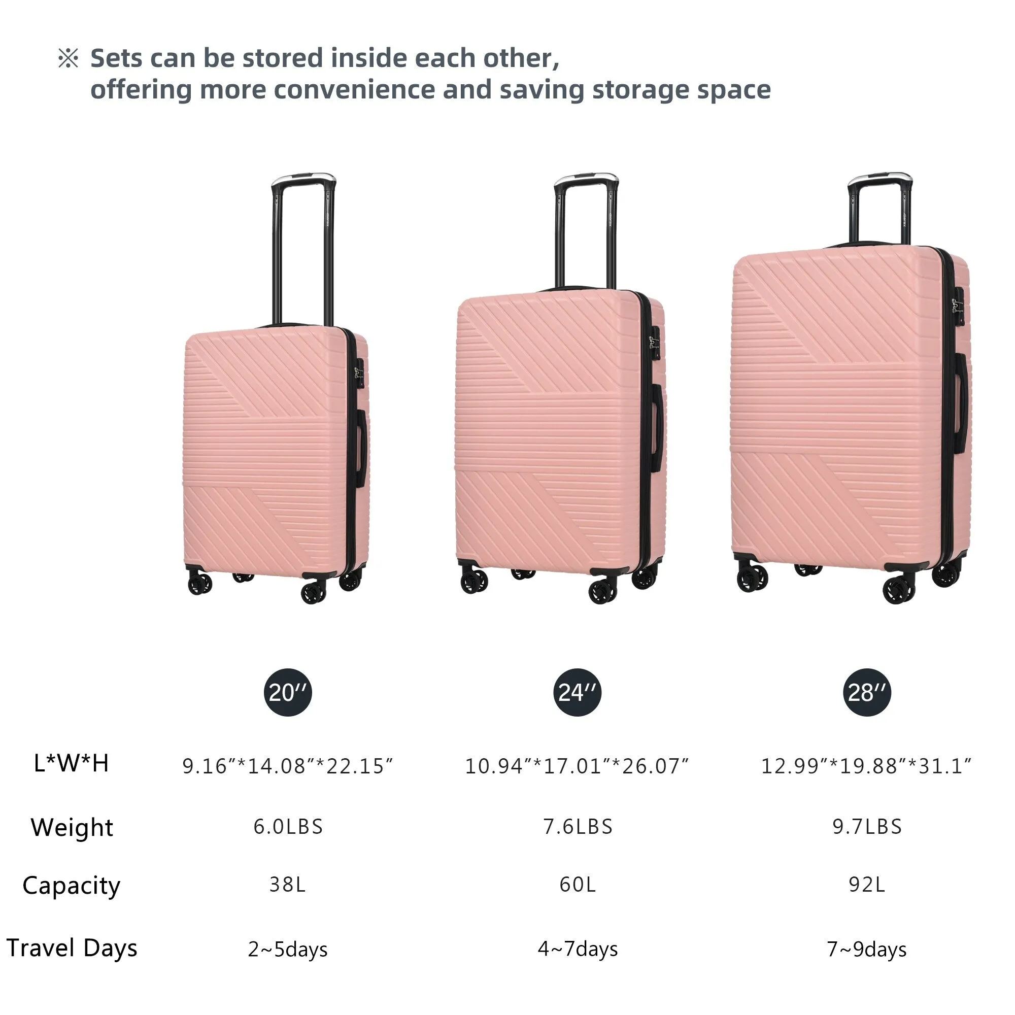 3 Piece Luggage Sets Suitcase/Trunk /Check-in Luggage /Carry-on Luggage