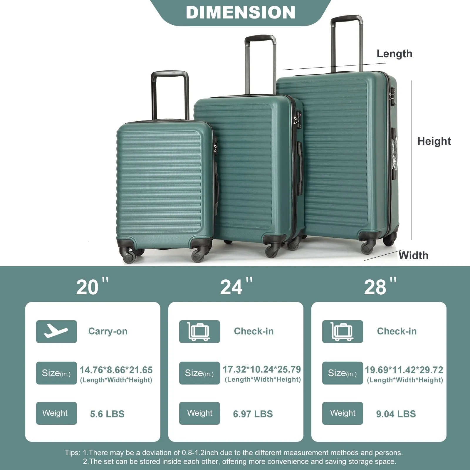 3 Piece Luggage Sets Suitcase/Trunk /Check-in Luggage /Carry-on Luggage