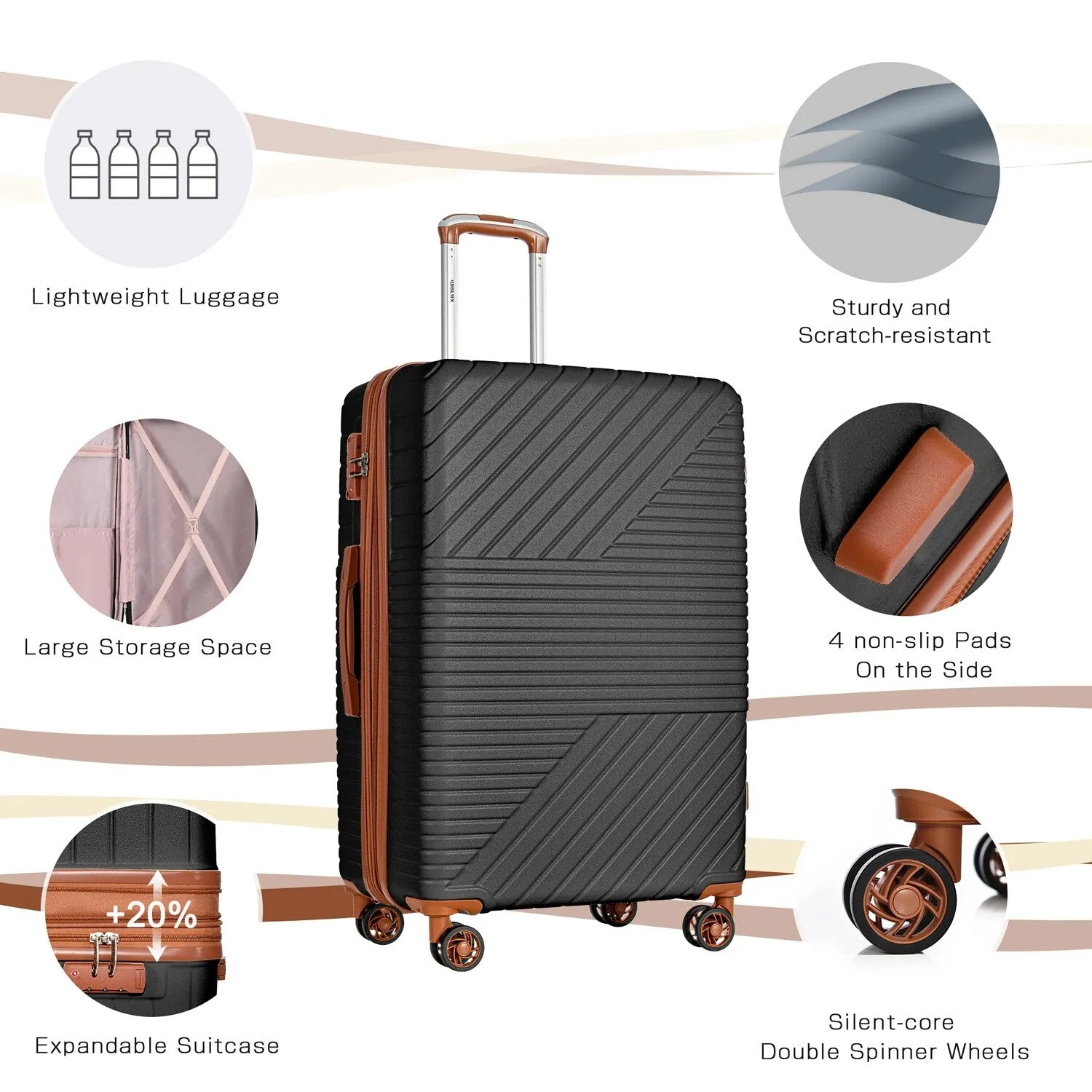 3 Piece Luggage Sets Suitcase/Trunk /Check-in Luggage /Carry-on Luggage