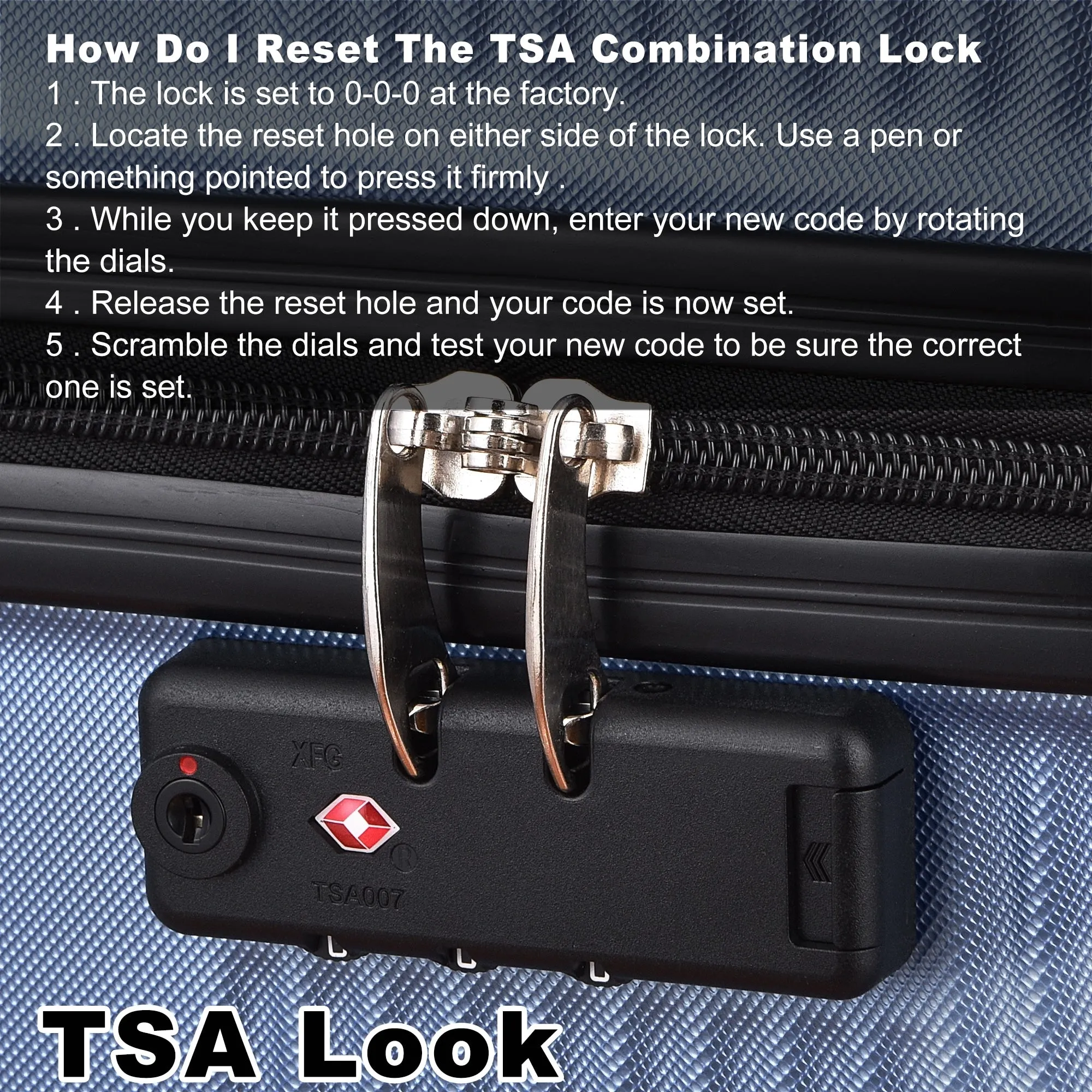 3 Piece Luggage with TSA Lock ABS, Durable Luggage Set, Lightweight Suitcase with Hooks, 20in/24in/28in