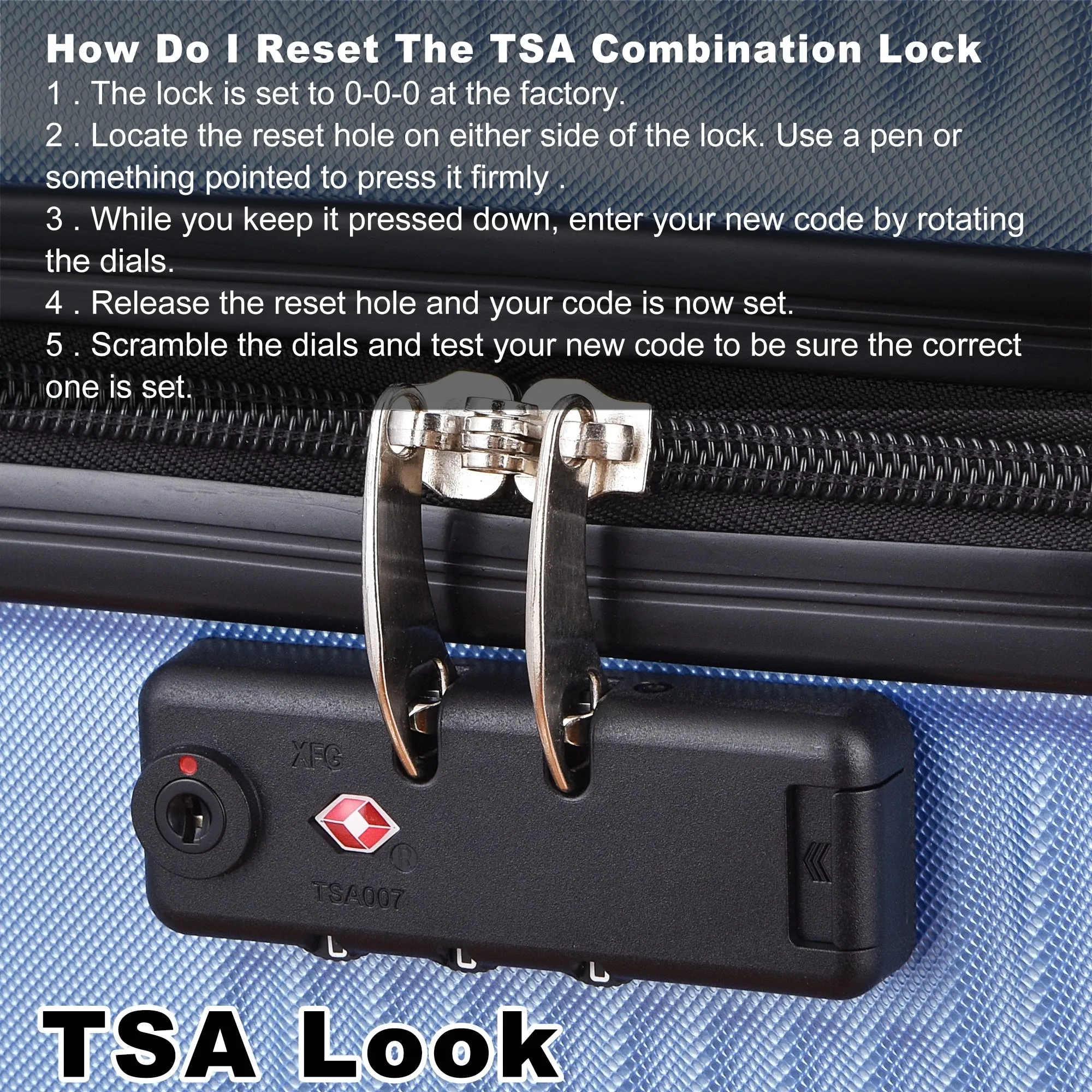 3 Piece Luggage with TSA Lock ABS, Durable Luggage Set, Lightweight Suitcase with Hooks, 20in/24in/28in