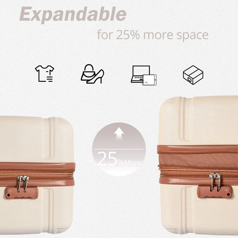 3pcs 20'' 24'' 28'' Luggage Sets, ABS Hardshell Luggage, Lightweight Suitcase Sets, Trunk with TSA Lock and Spinner Wheels