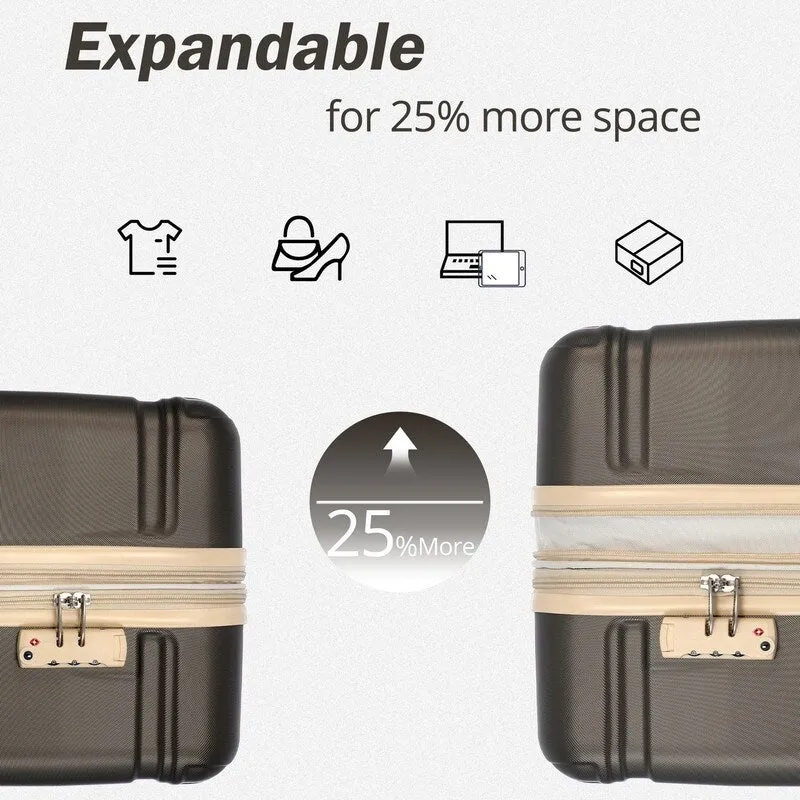 3pcs 20'' 24'' 28'' Luggage Sets, ABS Hardshell Luggage, Lightweight Suitcase Sets, Trunk with TSA Lock and Spinner Wheels