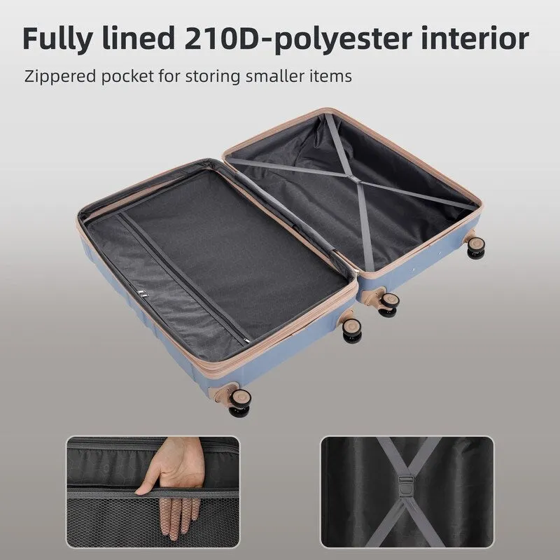 3pcs 20'' 24'' 28'' Luggage Sets, ABS Hardshell Luggage, Lightweight Suitcase Sets, Trunk with TSA Lock and Spinner Wheels