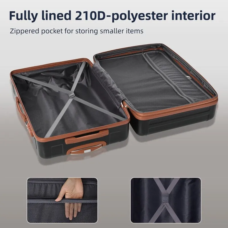3pcs 20'' 24'' 28'' Luggage Sets, ABS Hardshell Luggage, Lightweight Suitcase Sets, Trunk with TSA Lock and Spinner Wheels