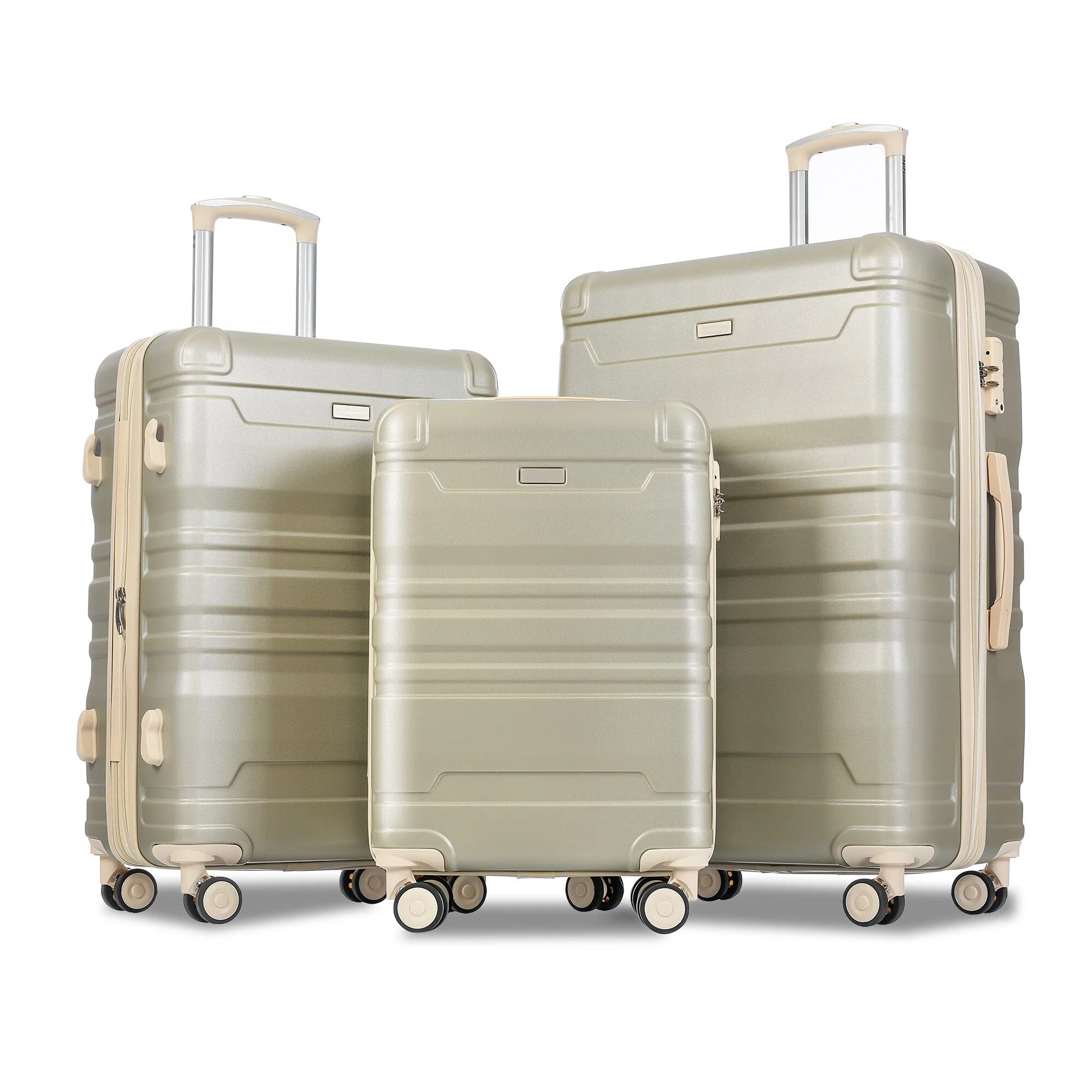 3pcs 20'' 24'' 28'' Luggage Sets, ABS Hardshell Luggage, Lightweight Suitcase Sets, Trunk with TSA Lock and Spinner Wheels
