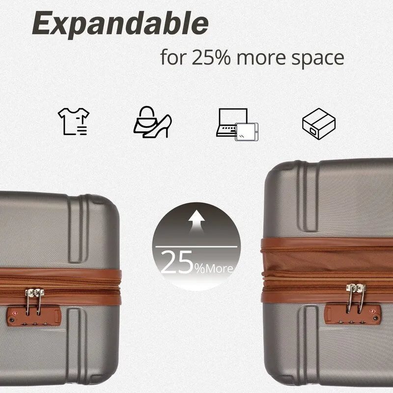 3pcs 20'' 24'' 28'' Luggage Sets, ABS Hardshell Luggage, Lightweight Suitcase Sets, Trunk with TSA Lock and Spinner Wheels