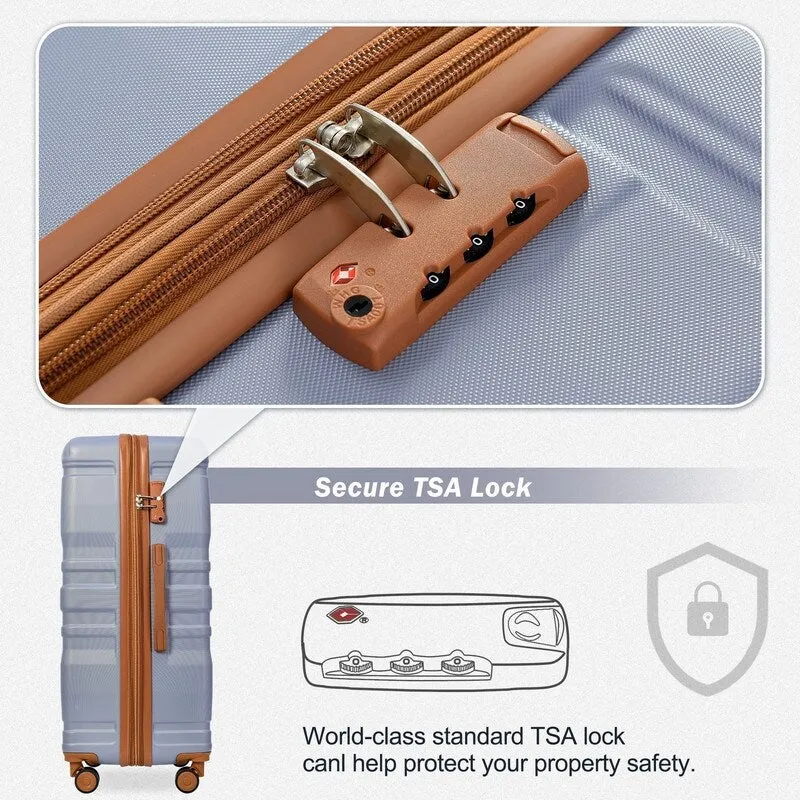 3pcs 20'' 24'' 28'' Luggage Sets, ABS Hardshell Luggage, Lightweight Suitcase Sets, Trunk with TSA Lock and Spinner Wheels