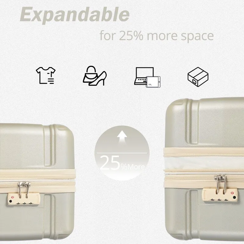 3pcs 20'' 24'' 28'' Luggage Sets, ABS Hardshell Luggage, Lightweight Suitcase Sets, Trunk with TSA Lock and Spinner Wheels