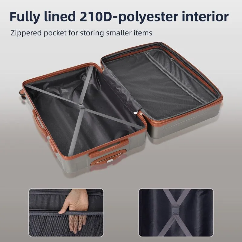 3pcs 20'' 24'' 28'' Luggage Sets, ABS Hardshell Luggage, Lightweight Suitcase Sets, Trunk with TSA Lock and Spinner Wheels