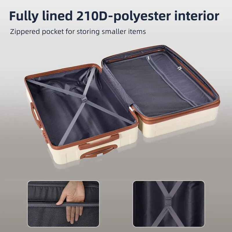 3pcs 20'' 24'' 28'' Luggage Sets, ABS Hardshell Luggage, Lightweight Suitcase Sets, Trunk with TSA Lock and Spinner Wheels