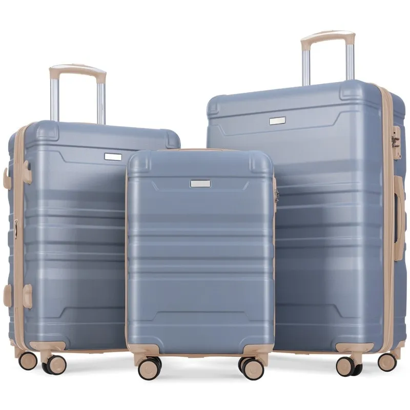 3pcs 20'' 24'' 28'' Luggage Sets, ABS Hardshell Luggage, Lightweight Suitcase Sets, Trunk with TSA Lock and Spinner Wheels