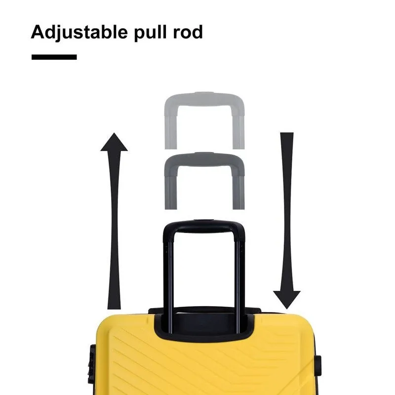 3PCS ABS Lightweight Suitcase Luggage Set with Two Hooks and TSA Lock