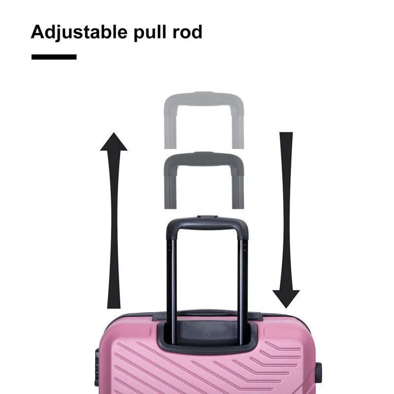3PCS ABS Lightweight Suitcase Luggage Set with Two Hooks and TSA Lock