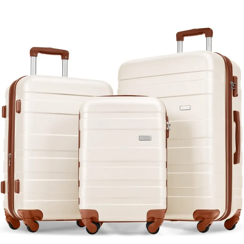 3pcs Hardshell Luggage Sets Lightweight Expandable Suitcase