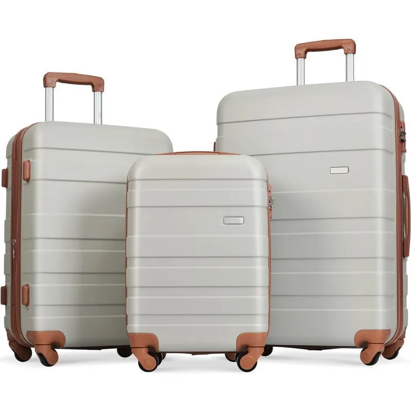 3pcs Hardshell Luggage Sets Lightweight Expandable Suitcase