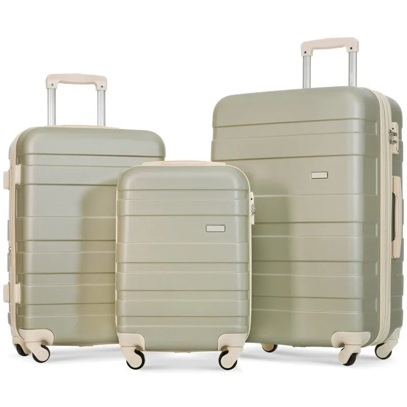 3pcs Hardshell Luggage Sets Lightweight Expandable Suitcase