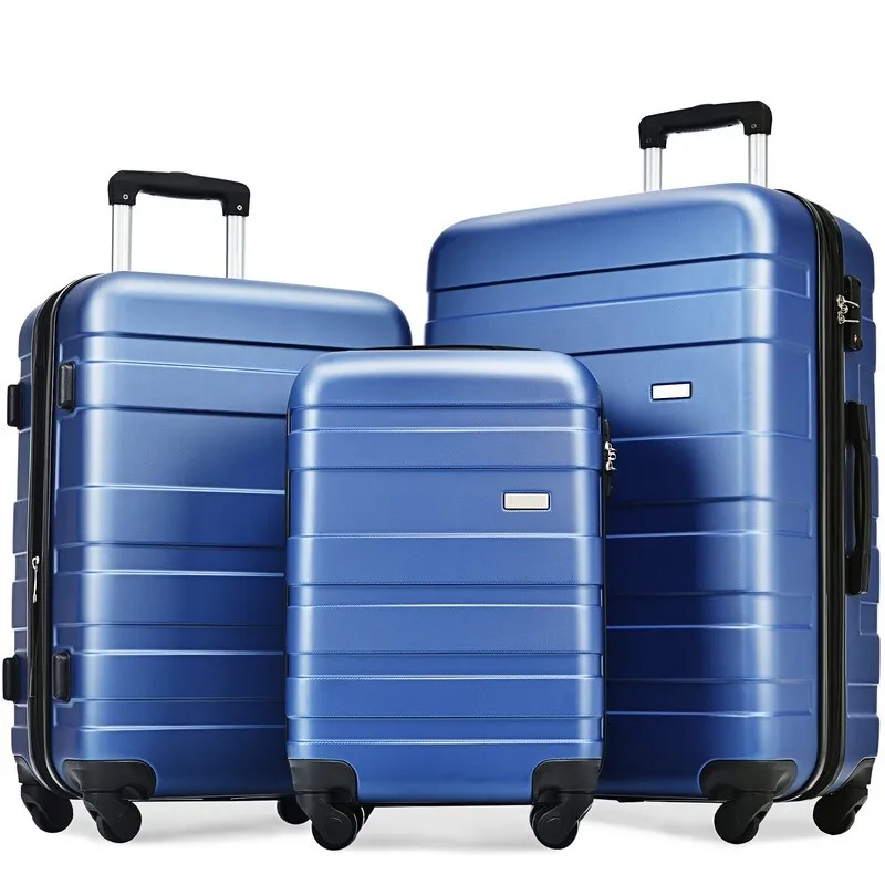 3pcs Hardshell Luggage Sets Lightweight Expandable Suitcase