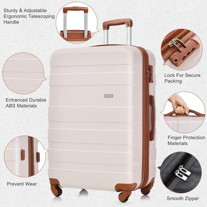 3pcs Hardshell Luggage Sets Lightweight Expandable Suitcase