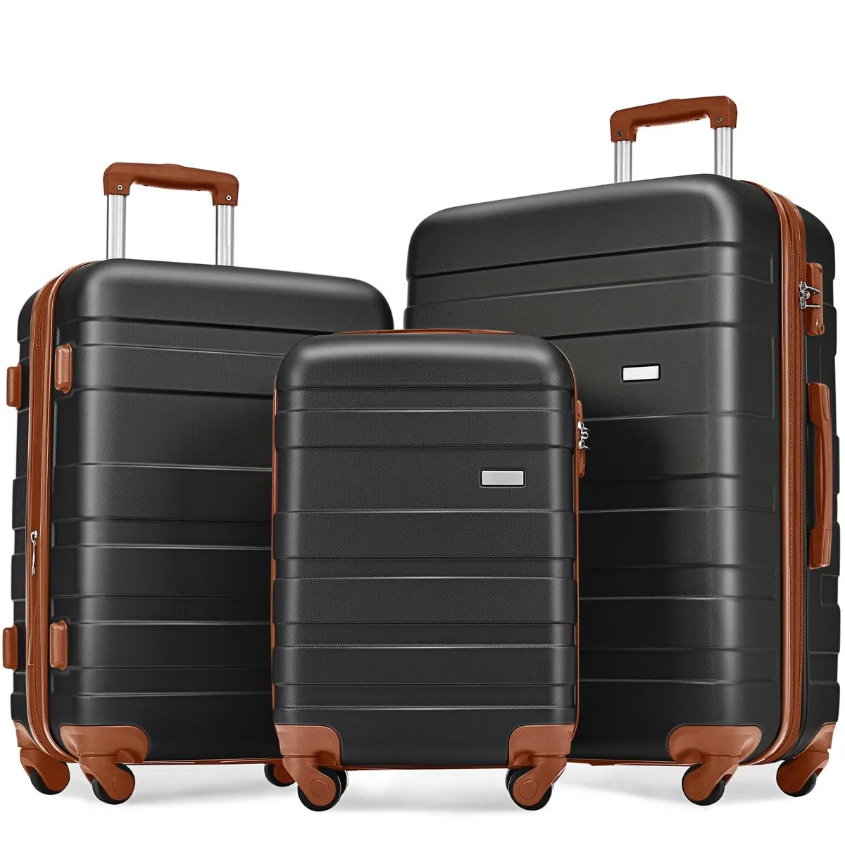 3pcs Hardshell Luggage Sets Lightweight Expandable Suitcase