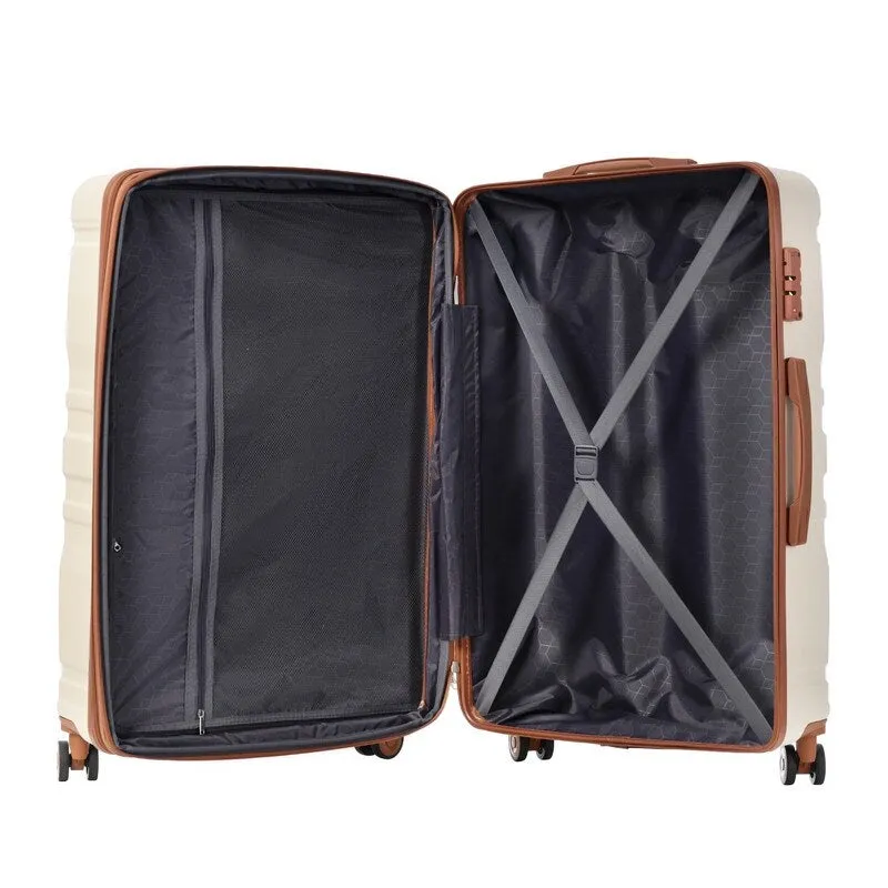 3Pcs Luggage Sets ABS Hardshell Durable Suitcase Sets with Spinner Wheels and TSA Lock