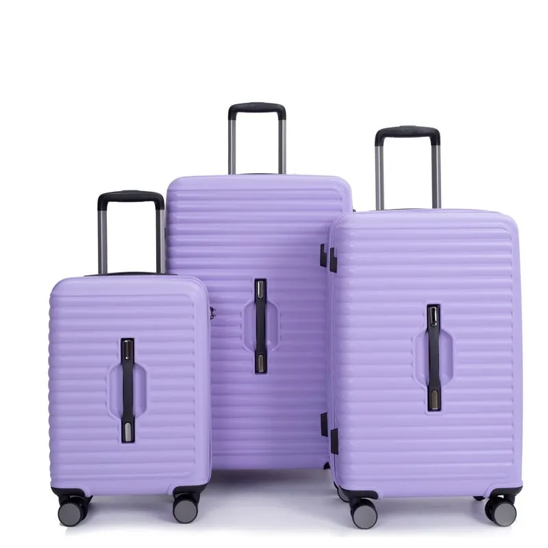 3PCS PC ABS Lightweight Suitcase,Luggage Sets with 2 Hooks,360°Double Spinner Wheels and TSA Lock