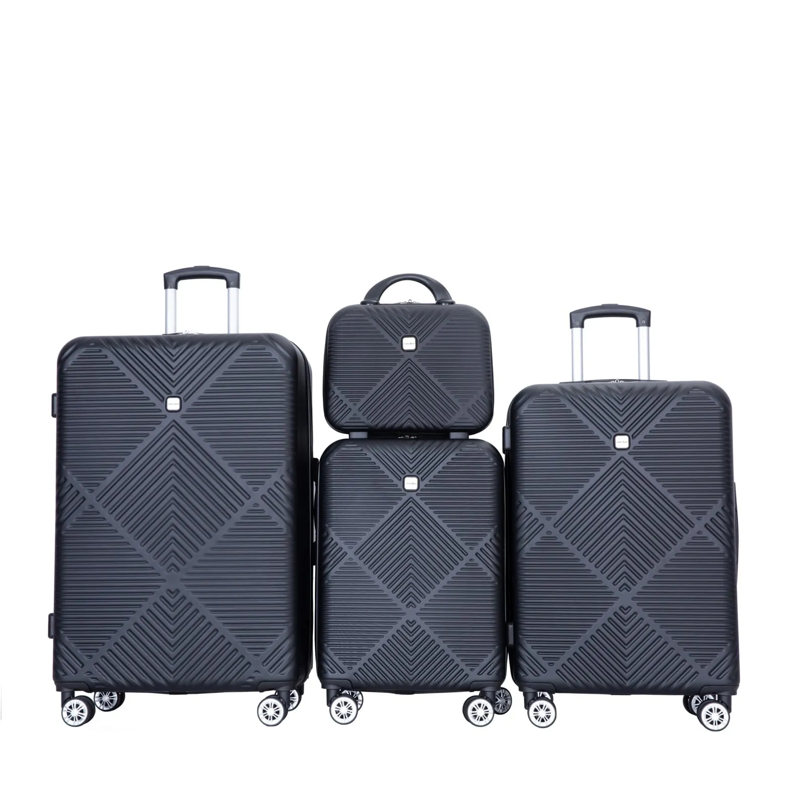 4-piece ABS Lightweight Suitcase Set with 14 inch Makeup Case, Aircraft Wheels (14/20/24/28)