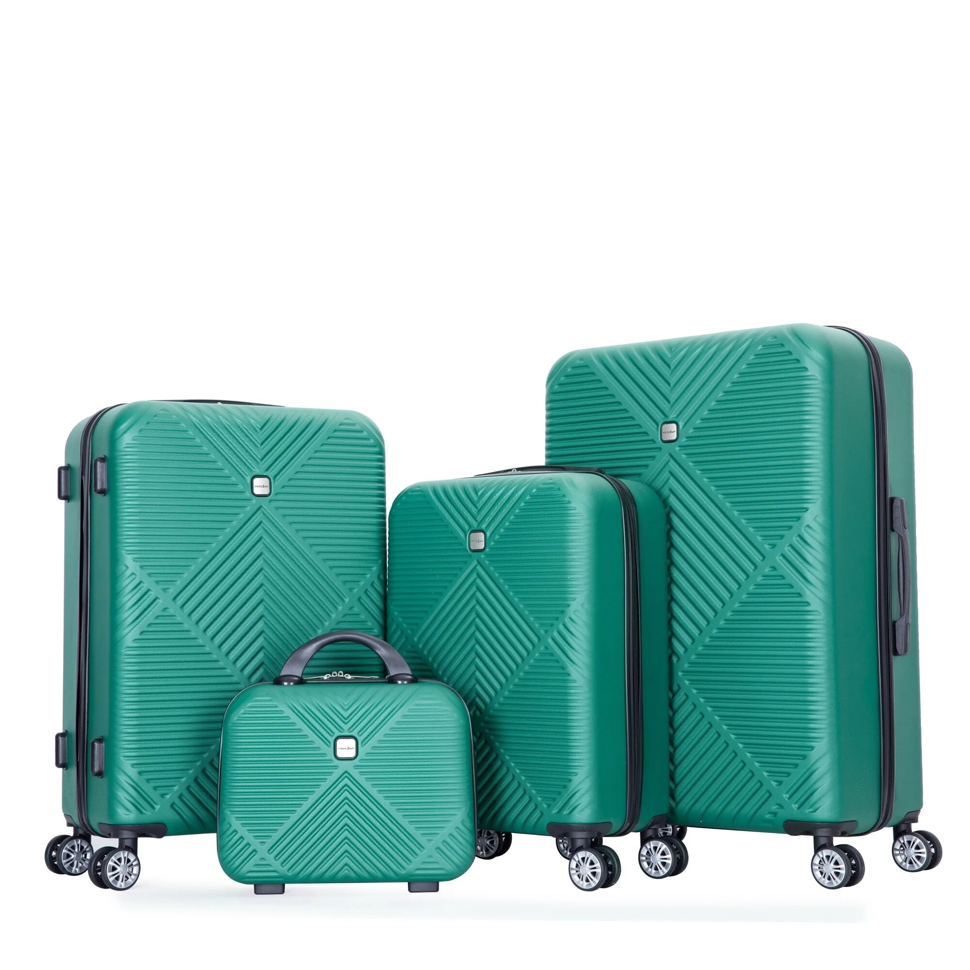 4-piece ABS Lightweight Suitcase Set with 14 inch Makeup Case, Aircraft Wheels (14/20/24/28)
