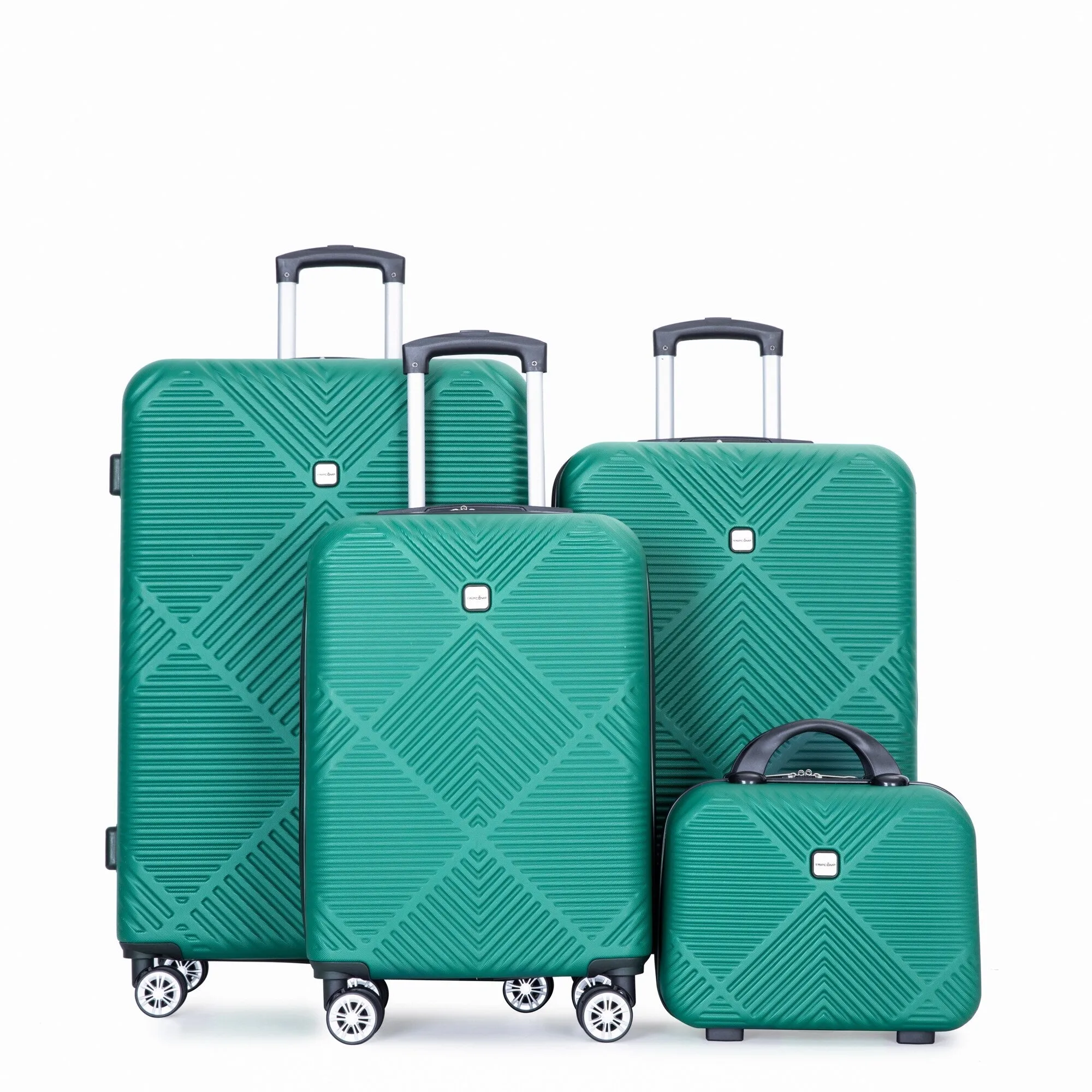 4-piece ABS Lightweight Suitcase Set with 14 inch Makeup Case, Aircraft Wheels (14/20/24/28)