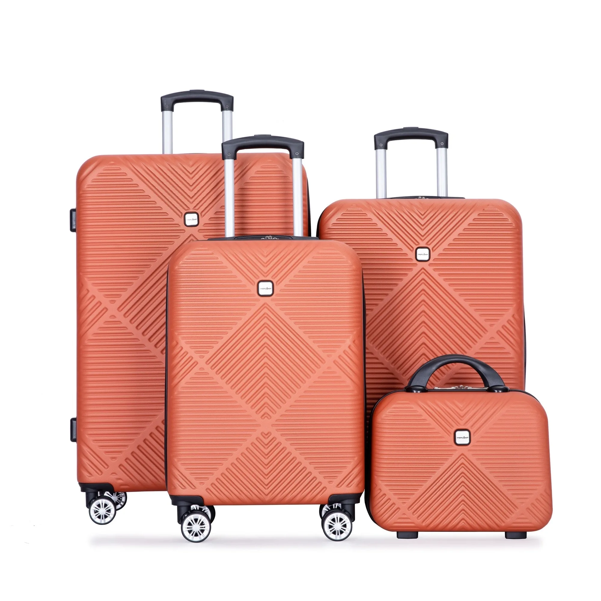 4-piece ABS Lightweight Suitcase Set with 14 inch Makeup Case, Aircraft Wheels (14/20/24/28)