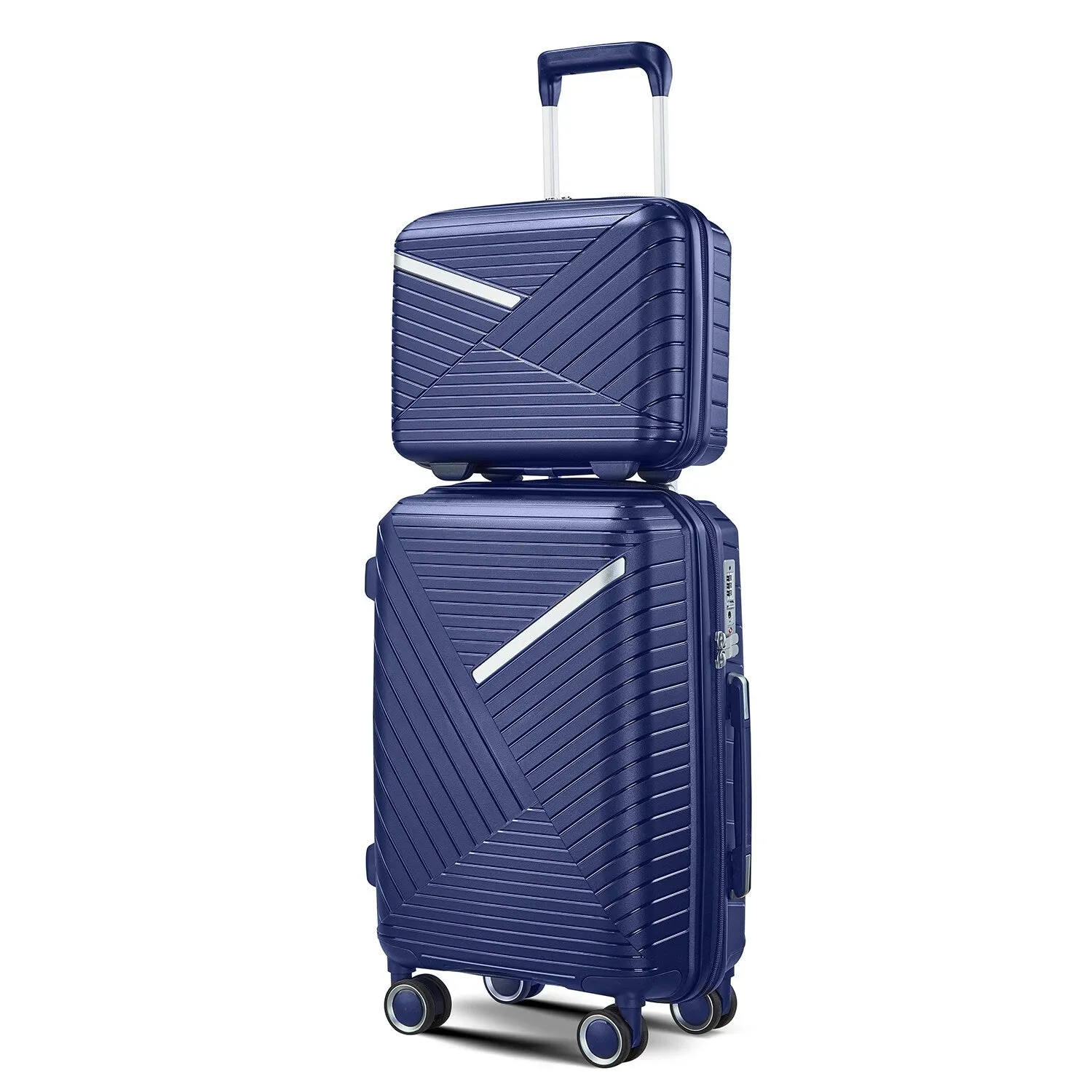 4 Piece Luggage Sets with Adjustable Handle and TSA Lock, Expandable Suitcase with Zippered Pocket (14/20/24/28)