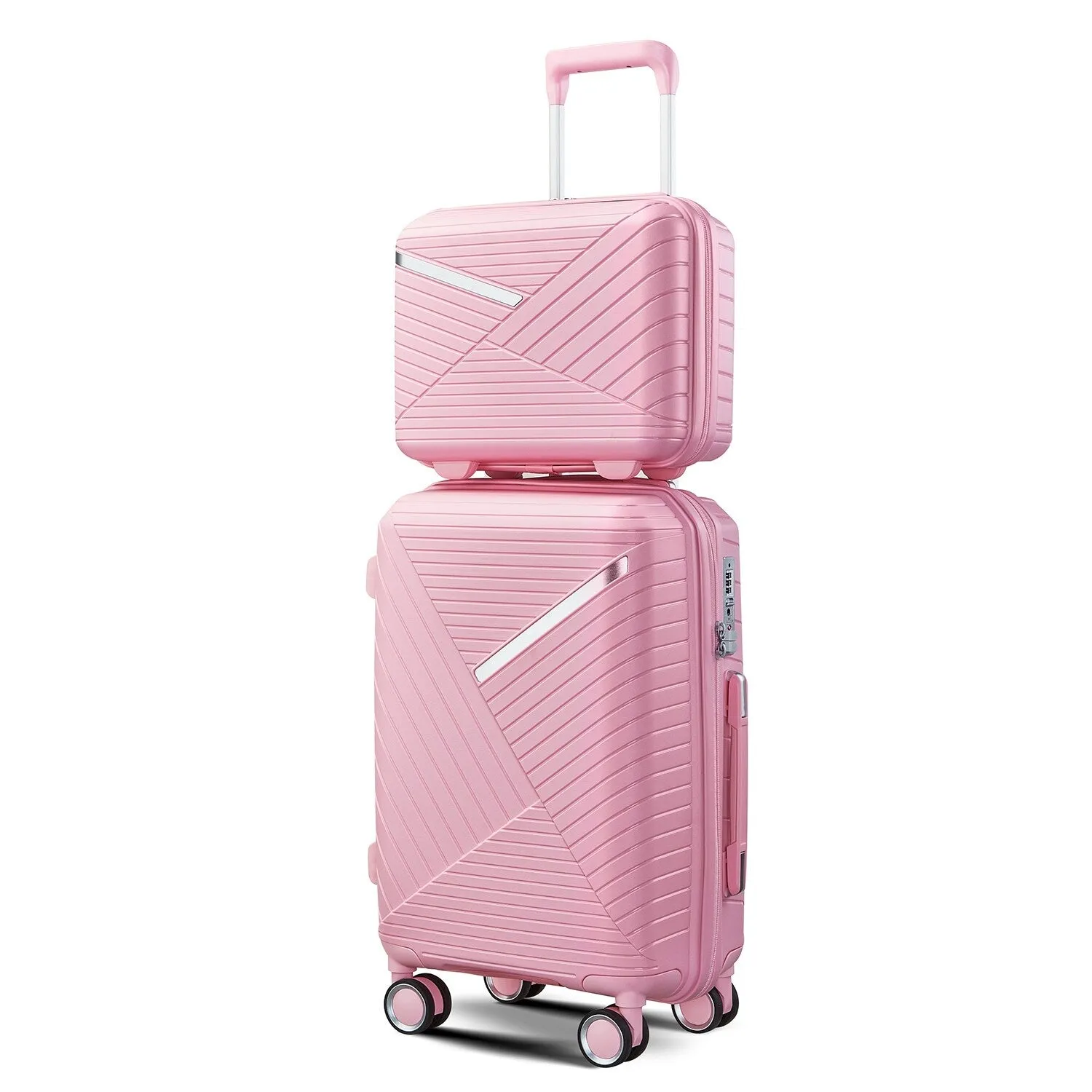 4 Piece Luggage Sets with Adjustable Handle and TSA Lock, Expandable Suitcase with Zippered Pocket (14/20/24/28)