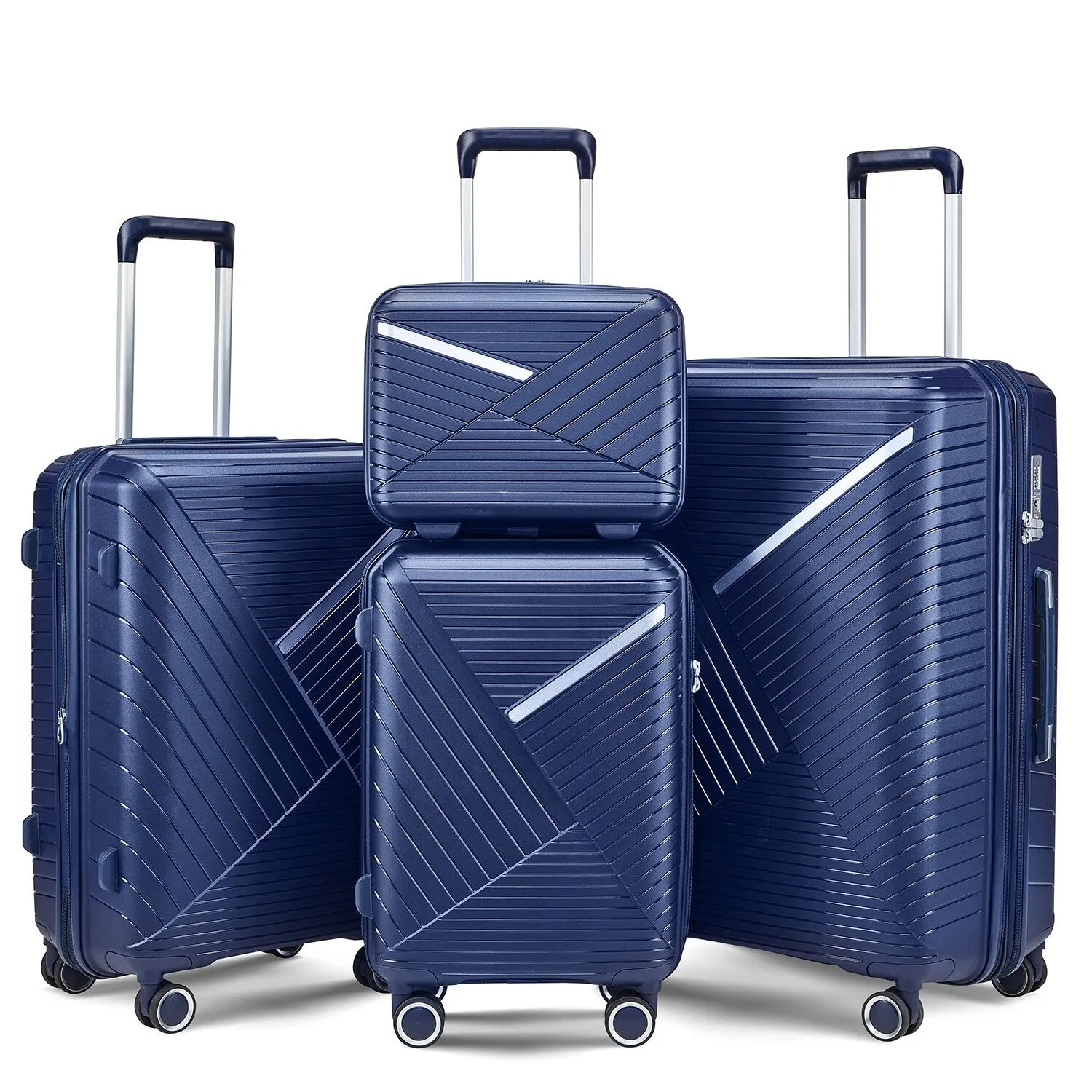 4 Piece Luggage Sets with Adjustable Handle and TSA Lock, Expandable Suitcase with Zippered Pocket (14/20/24/28)