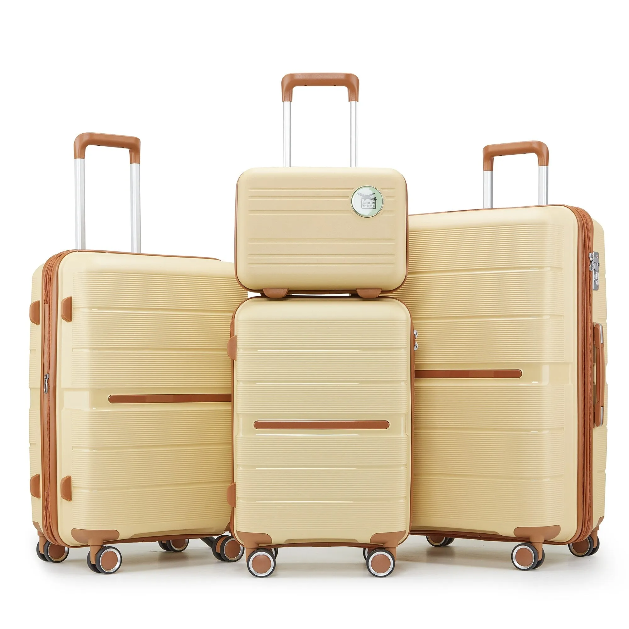 4 Piece Luggage Sets with Adjustable Handle and TSA Lock, Expandable Suitcase with Zippered Pocket (14/20/24/28)