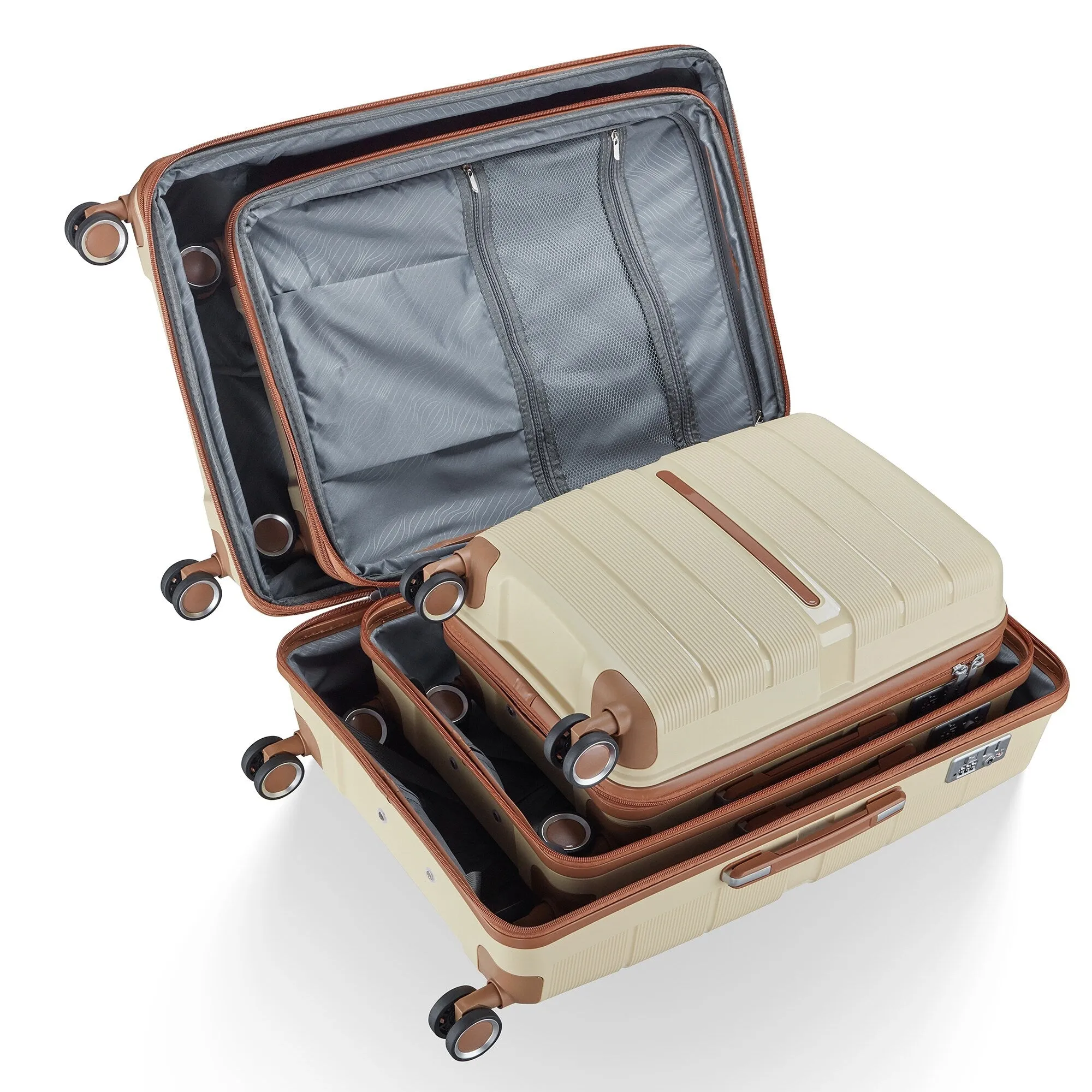 4 Piece Luggage Sets with Adjustable Handle and TSA Lock, Expandable Suitcase with Zippered Pocket (14/20/24/28)