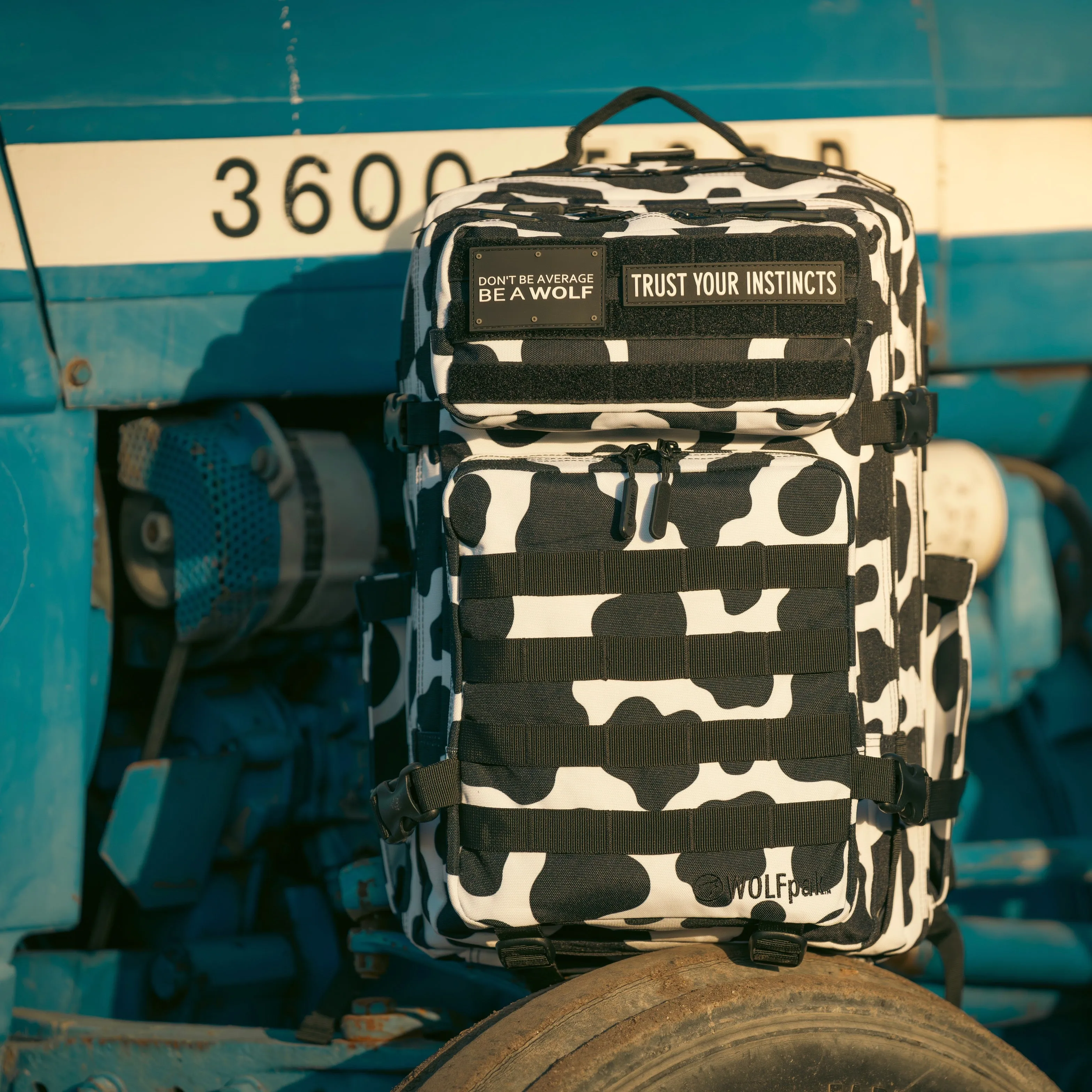 45L Backpack Black White Cow (SALE)