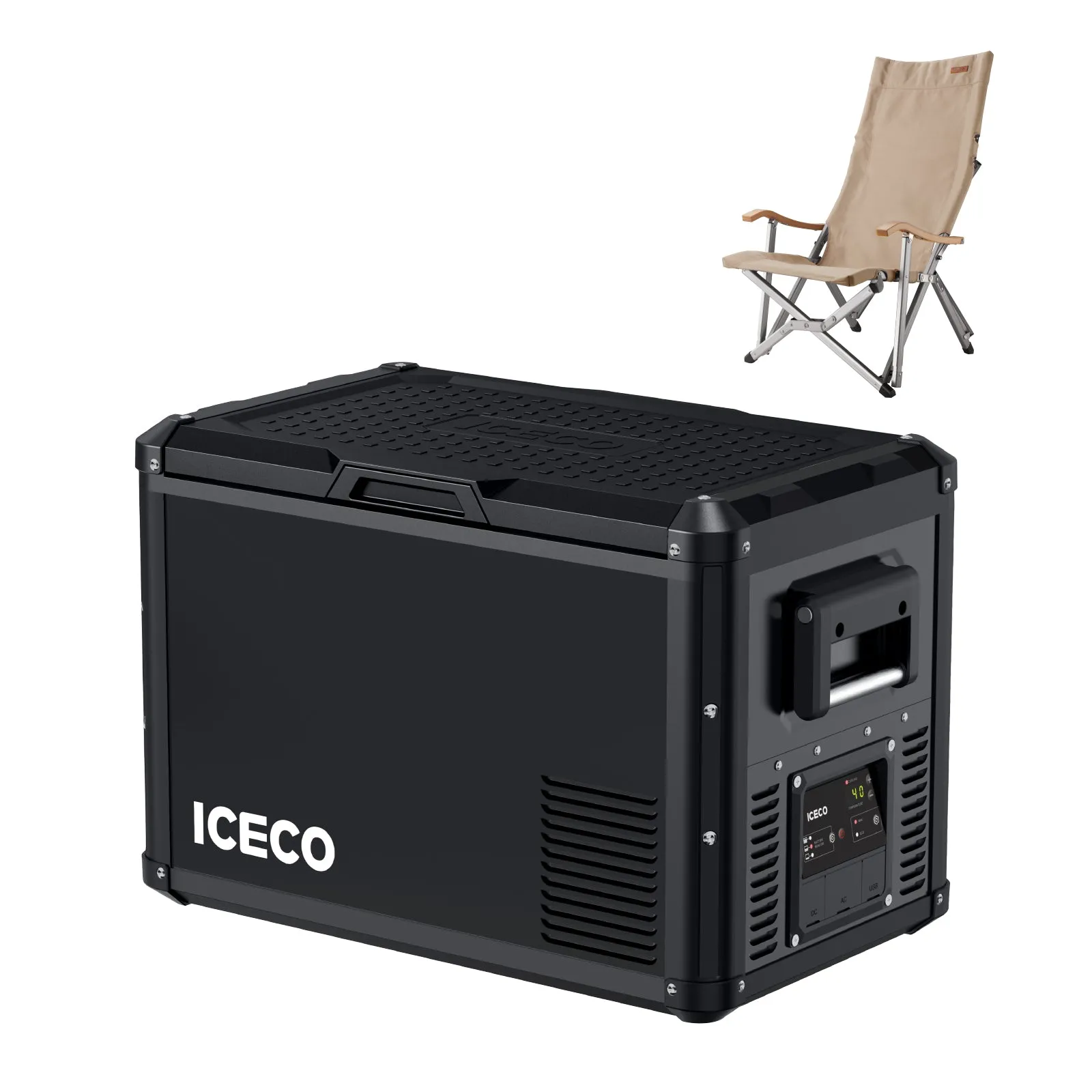 47.5QT VL45ProS Portable Fridge with Hi1600L High back Chair| ICECO
