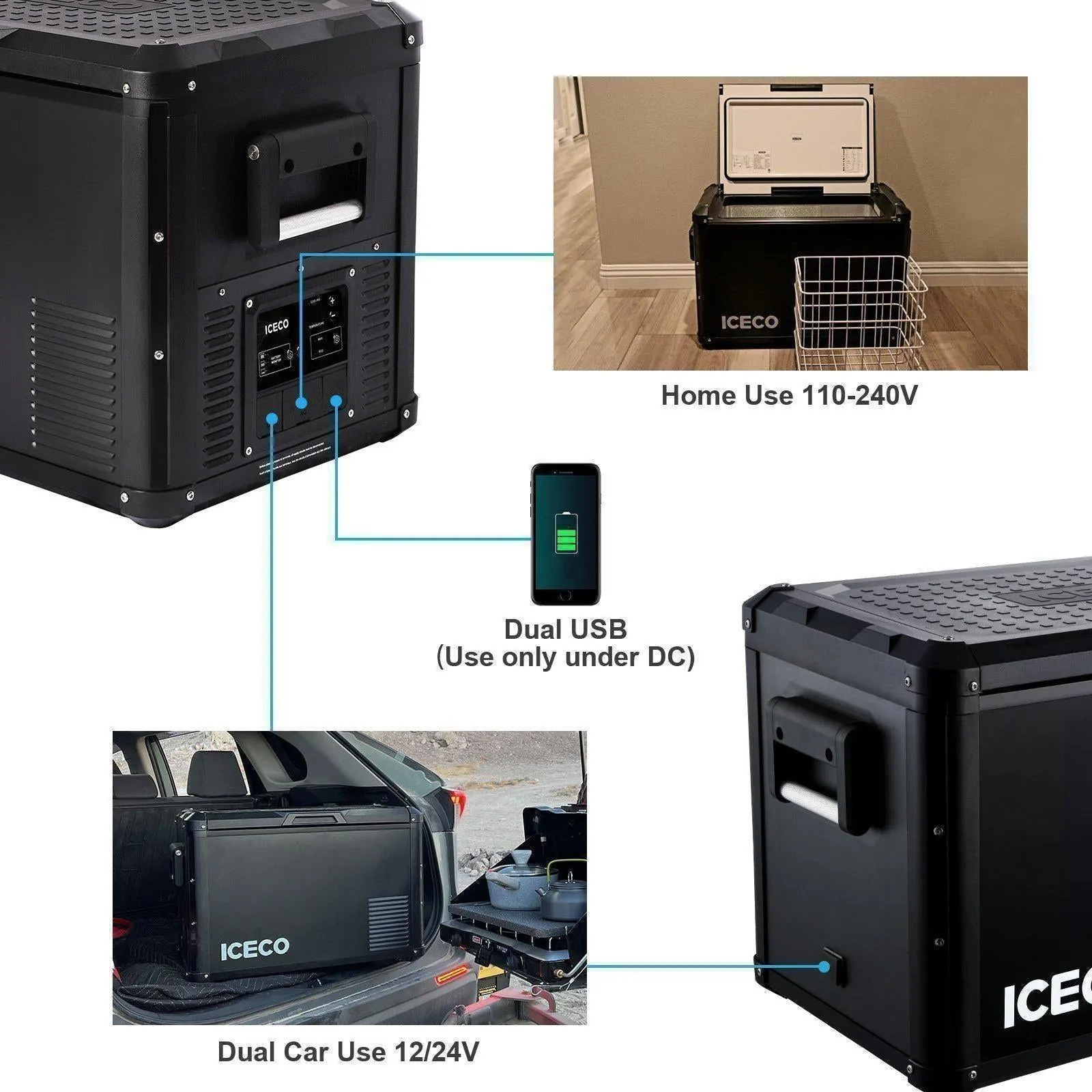 47.5QT VL45ProS Portable Fridge with Hi1600L High back Chair| ICECO