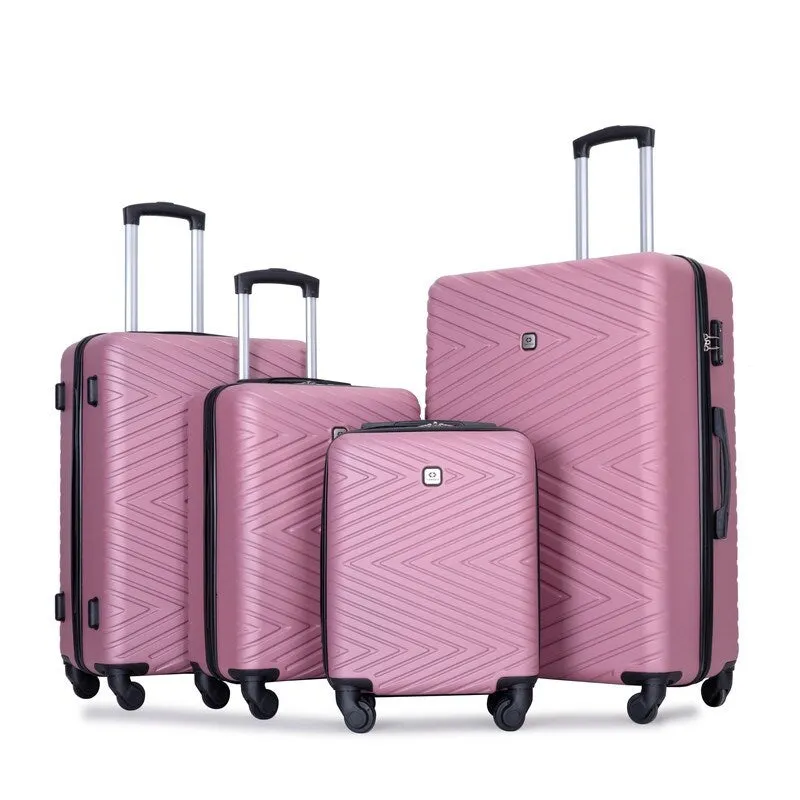 4PCS ABS Lightweight Suitcase Luggage Set with Rotating Wheels,24" and 28" with TSA Lock