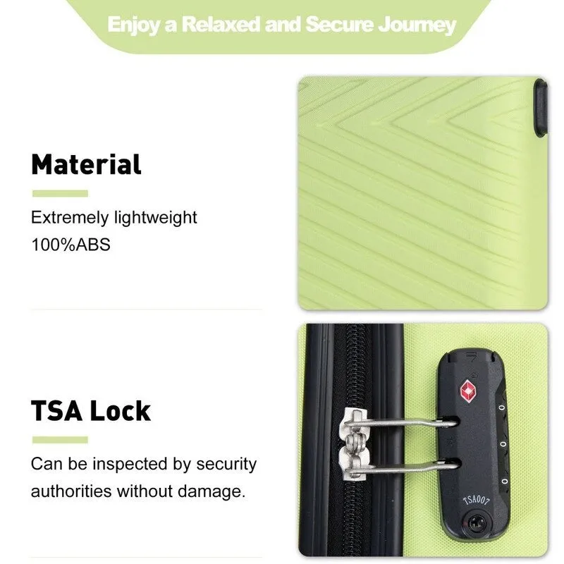 4PCS ABS Lightweight Suitcase Luggage Set with Rotating Wheels,24" and 28" with TSA Lock