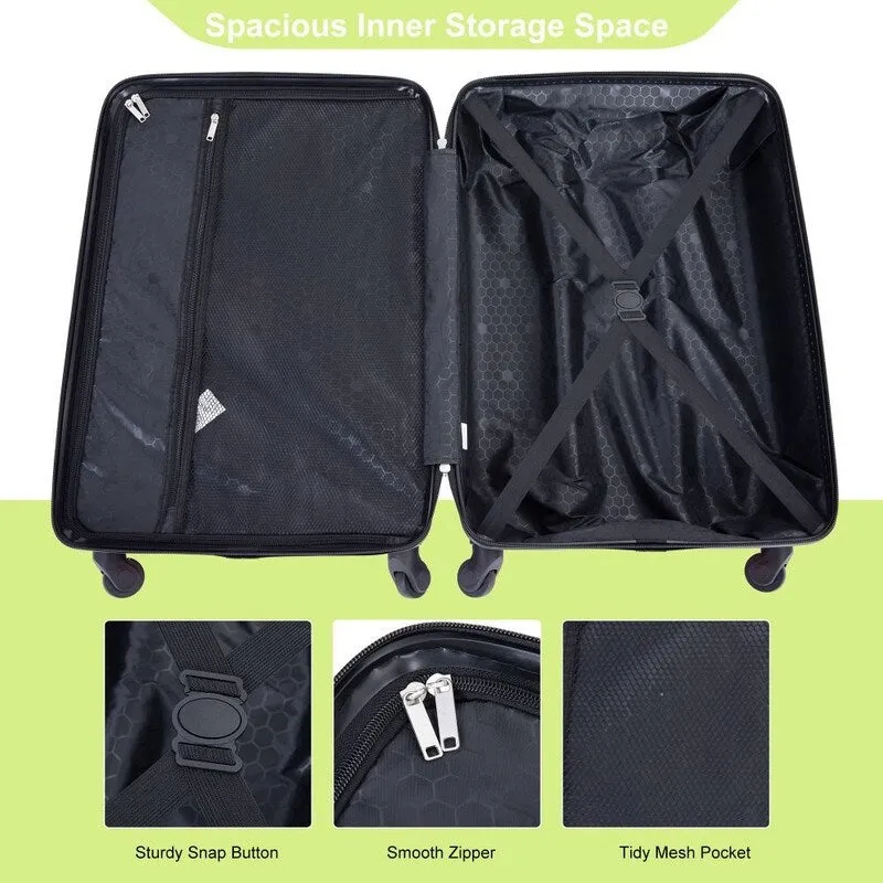 4PCS ABS Lightweight Suitcase Luggage Set with Rotating Wheels,24" and 28" with TSA Lock