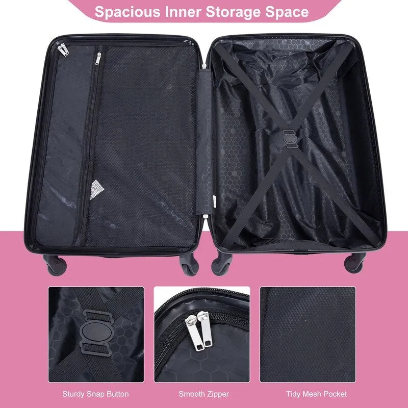 4PCS ABS Lightweight Suitcase Luggage Set with Rotating Wheels,24" and 28" with TSA Lock